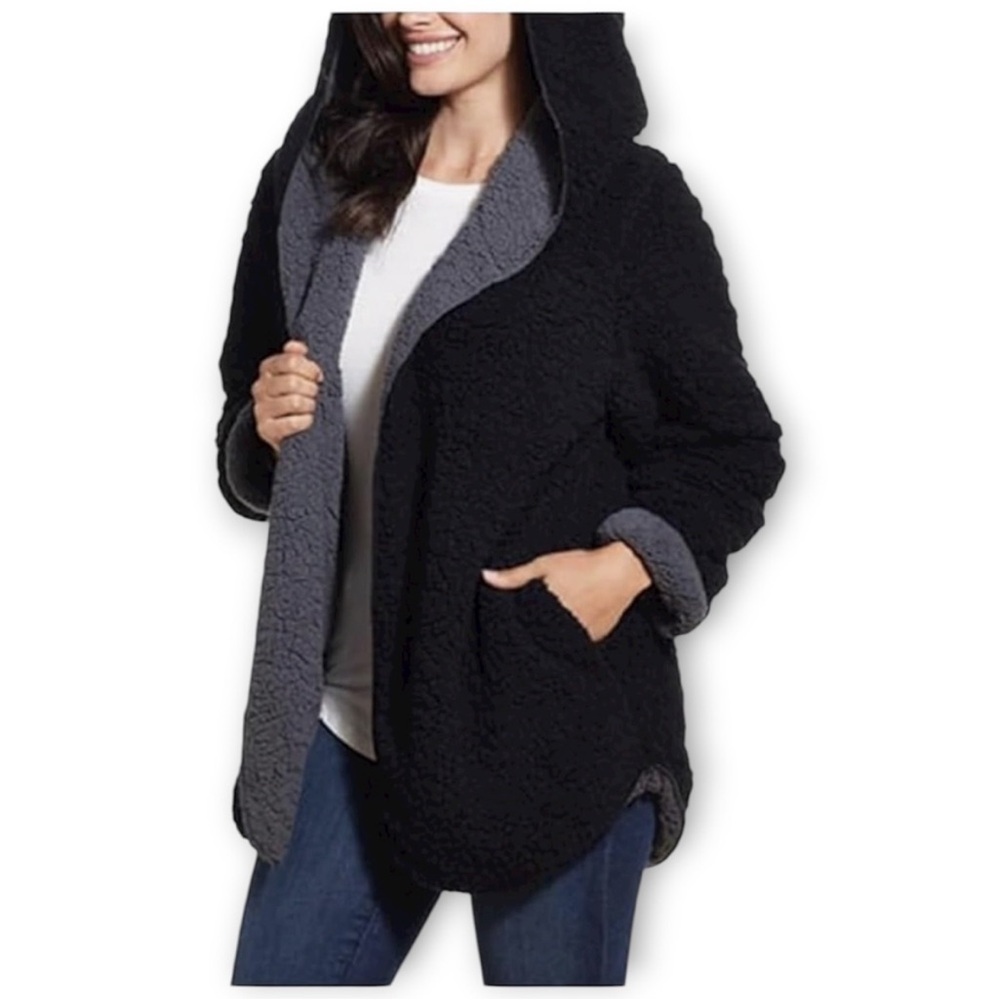 Weatherproof Reversible Sherpa Jacket XL NWT Hooded Cozy Warm Reversible